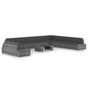 vidaXL Set Divani da Giardino 11pz con Cuscini in Polyrattan Grigio
