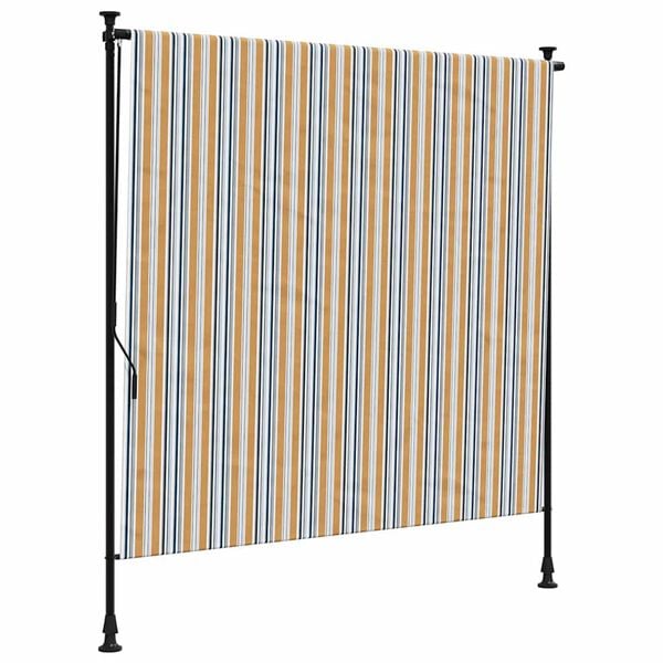 vidaXL Tenda a Rullo Esterno Gialla e Bianca 150x270cm Tessuto Acciaio