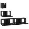vidaXL Set mobile TV 3 pcs Rovere Nero Legno multistrato