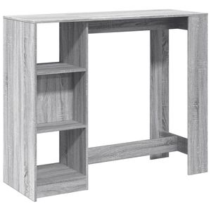vidaXL Tavolo Bar con Ripiano Grigio Sonoma 124x46x103,5cm Multistrato