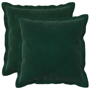 vidaXL Cuscino con cuscino HOUTEN 2 pz Verde Scuro Velluto
