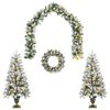 vidaXL Set mini alberi di Natale 120 cm 275 LED Bianco caldo PVC