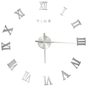 vidaXL Orologio da Parete 3D Design Moderno Argento 100 cm XXL