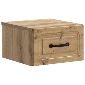 vidaXL Mobiletto da notte a muro Rovere Artigianale 34,5 x 33 x 20 cm