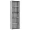 vidaXL Libreria 5 Ripiani Grigio Sonoma 60x30x189 cm Legno Multistrato