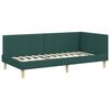 vidaXL Struttura Letto Angolare con Materasso 2 pcs Verde Tessuto