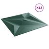 vidaXL Pannelli da parete 12 pcs Verde Stella 50 x 50 cm Schiuma XPS