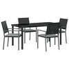 vidaXL Set da Pranzo per Giardino 5 pz Nero e Grigio Chiaro