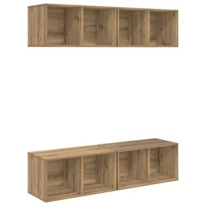 vidaXL Set mobile TV 4 pz Rovere artigianale Legno ingegnerizzato