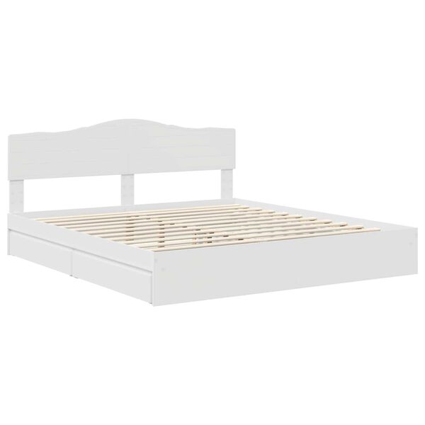 vidaXL Letto con Contenitore Bianco 180 x 200 cm Legno multistrato