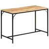 vidaXL Tavolo Pranzo 110x55x75cm Legno Massello Mango Grezzo e Ferro