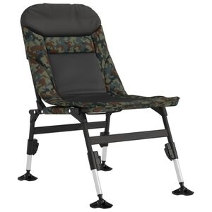 vidaXL Sedia Pesca con Gambe Anti Fango Regolabili Pieghevole Mimetica