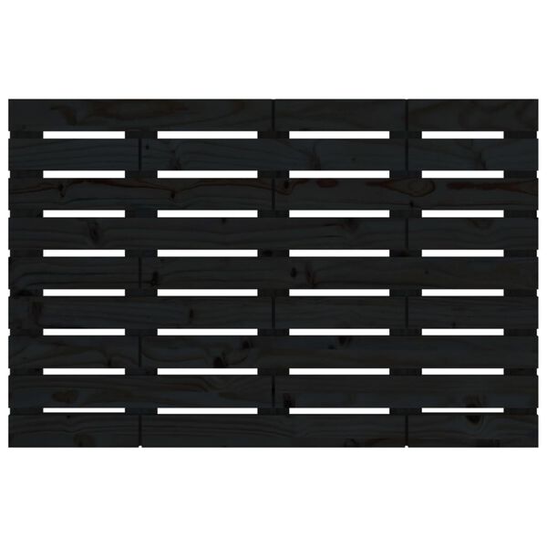 vidaXL Testiera da Parete Nera 106x3x36 cm in Legno Massello di Pino