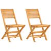 vidaXL Sedie pieghevoli, 2 pezzi, 47x62x90 cm, in legno massello di teak