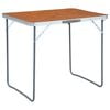 vidaXL Tavolo da Campeggio Pieghevole con Telaio in Metallo 80x60 cm
