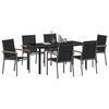 vidaXL Set da Pranzo per Giardino 7 pcs Nero
