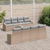 vidaXL Set di divani con cuscino 7 pcs Beige e grigio polyrattan