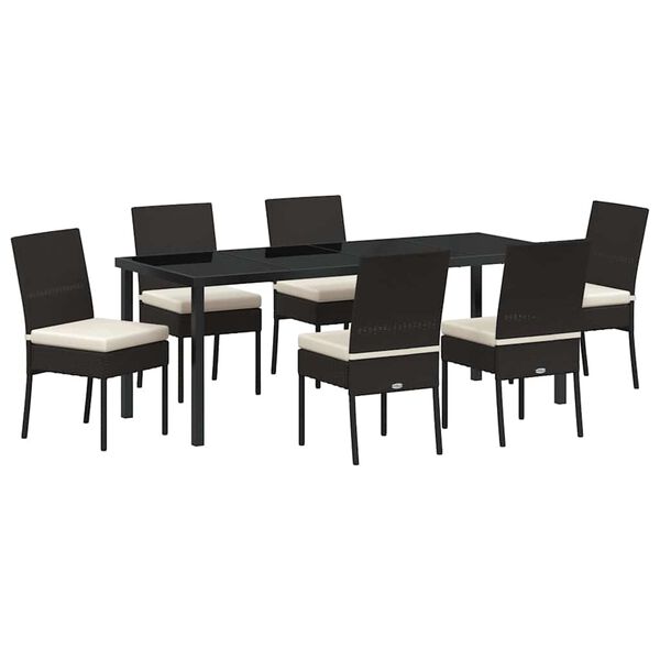 vidaXL Set da Pranzo per Giardino 7 pcs Nero