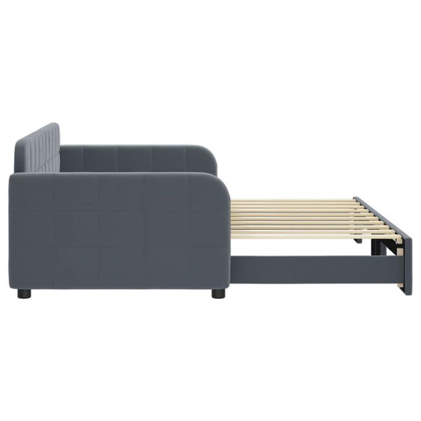 vidaXL Divano Letto con Letto Estraibile Grigio Scuro 90x190cm Velluto