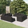 vidaXL Set Divani da Giardino 12 pz con Cuscini in Polyrattan Nero