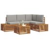 vidaXL Set di divani da esterno 5 Pezzo Grigio Naturale e Chiaro