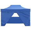 vidaXL Gazebo Professionale Pieghevole con 4 Pareti 3x4 m Acciaio Blu
