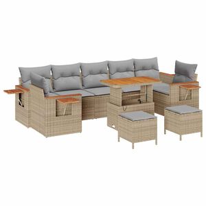 vidaXL Set Divano da Giardino 13 pcs Beige e Grigio Chiaro polyrattan