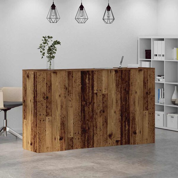 vidaXL Banco Reception Legno Antico 180x50x103,5 cm Legno Multistrato