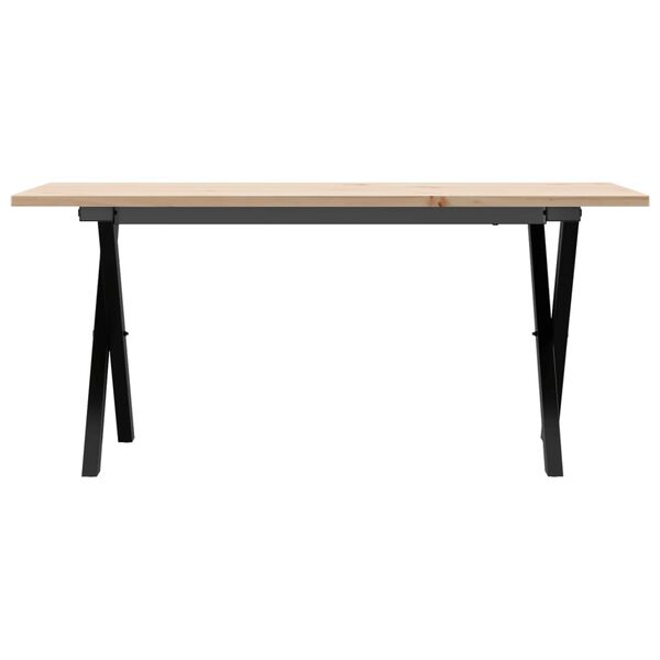 vidaXL Tavolino da Salotto Telaio a X 90x40x45 cm Legno Pino e Acciaio