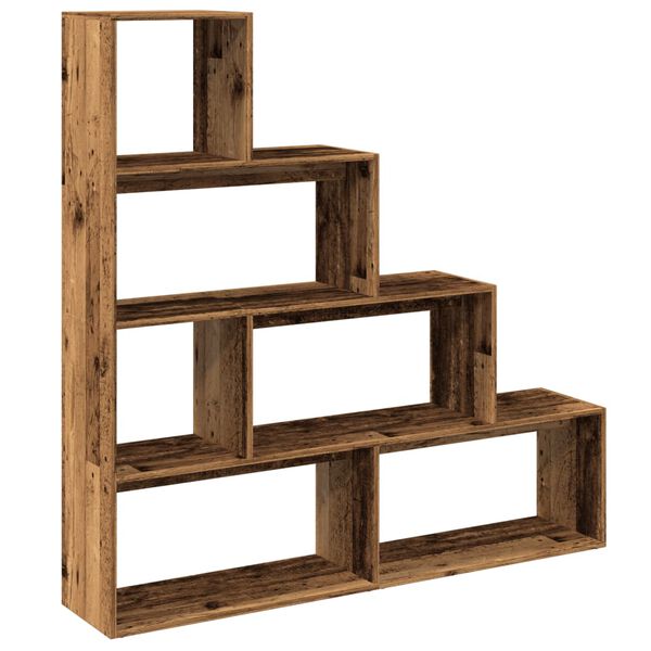 vidaXL Libreria a 4 Ripiani Legno Vecchio 143,5x29x143,5 cm Truciolato