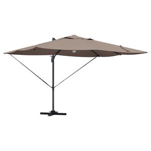 vidaXL Parasol Roma a braccio Tortora e Nero 352 x 251 x 265 cm