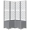 vidaXL Fioriera da Giardino con Graticcio Grigio Chiaro 80x80x136cm PP