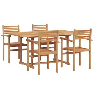 vidaXL Set da Pranzo per Giardino 5 pcs Naturale