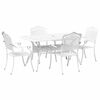 vidaXL Set da Pranzo per Giardino 5 pcs Bianco Alluminio