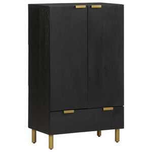vidaXL Credenza Nera 60x33x100 cm in Legno Multistrato