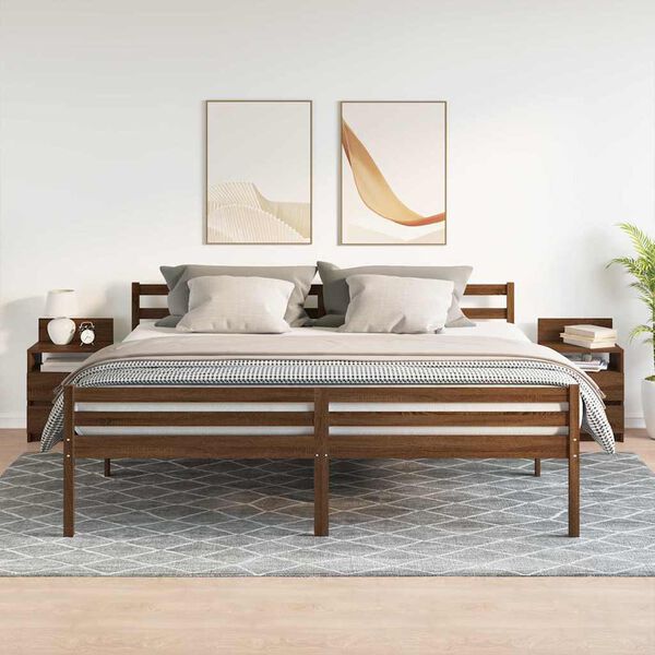 vidaXL Comodini 2 pz con 2 Cassetti Rovere Marrone 40x33x60 cm