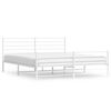 vidaXL Giroletto con Testiera e Pediera Metallo Bianco 193x203 cm