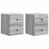 vidaXL Mobiletto da notte a muro 2 pz Grigio Sonoma 34,5 x 33 x 40 cm