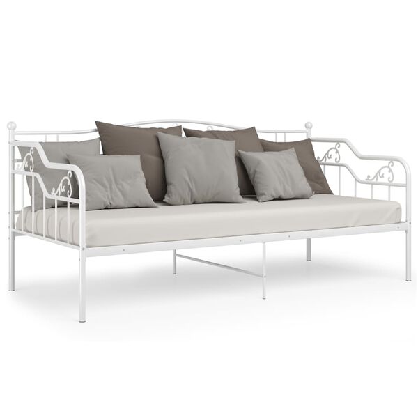 vidaXL Telaio Divano Letto Bianco in Metallo 90x200 cm
