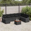 vidaXL Set Divano da Giardino 9 pcs Nero
