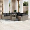 vidaXL Set Divani da Giardino 11 pz con Cuscini in Polyrattan Grigio