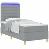 vidaXL Letto a Sorgente LED Grigio chiaro 90 x 200 cm Tessuto