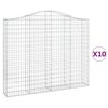 vidaXL Cesti Gabbioni ad Arco 10 pz 200x30x160/180 cm Ferro Zincato