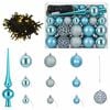 vidaXL Set di Palle di Natale 61 pz Turchese Diam. 6 cm Plastica