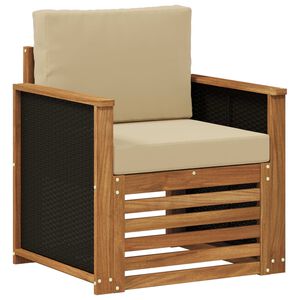 vidaXL Divano centrale per esterno Naturale