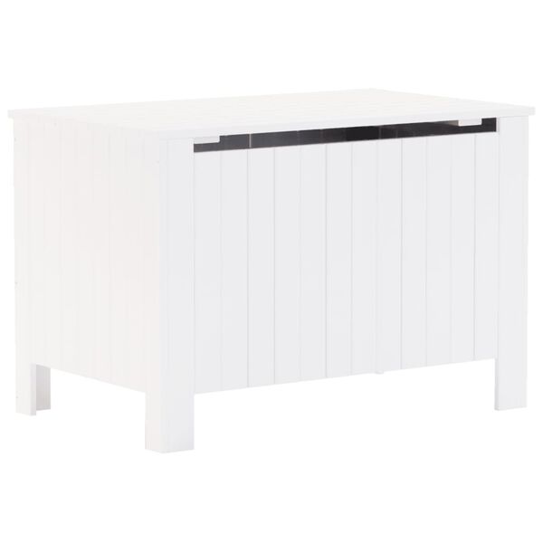 vidaXL Contenitore con Coperchio RANA Bianco 80x49x54 cm Massello Pino