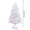 vidaXL Albero di Natale Artificiale con Rami Pieghevoli Bianco 180 cm