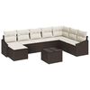 vidaXL Set di divani con cuscino 9 pcs Marrone polyrattan