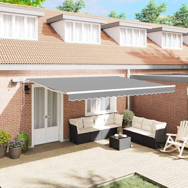 vidaXL Tenda da Sole Bianco 5 x 3 m Metallo