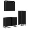 vidaXL Set di mobili per il bagno 3 pcs Rovere Nero Legno multistrato